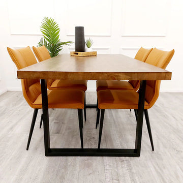 My Fitin Freya 1.8 Dining Table with 4 Flora Tan Chairs
